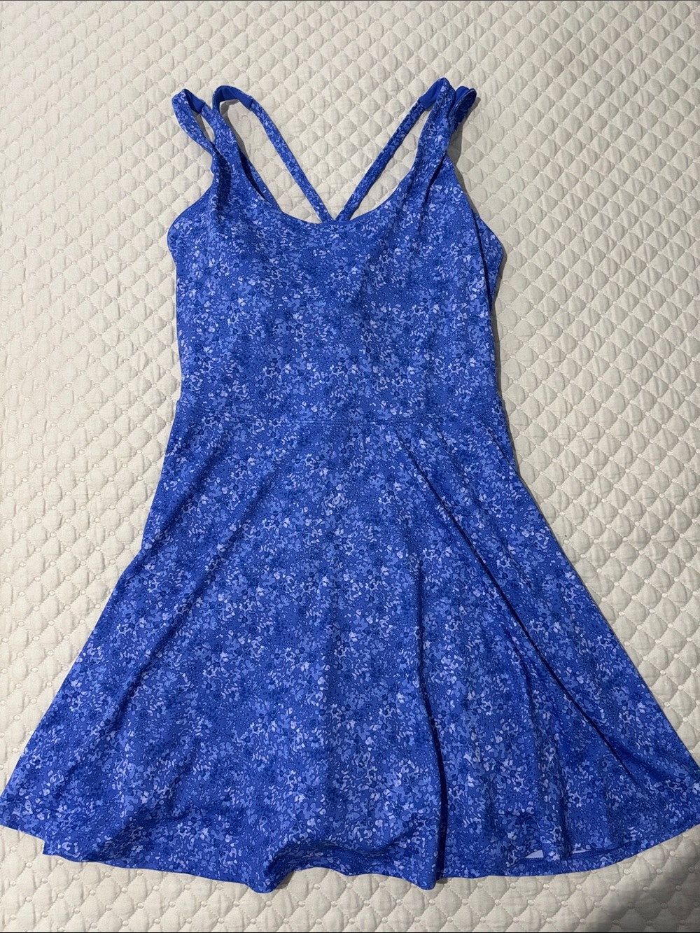 Fabletics Blue Floral A-Line Dress